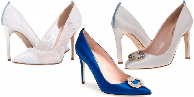 From left: SJP 'Fawn' lace pump, $365; SJP 'Maddalena' pump, $545; SJP 'Anjelica' pump, $545