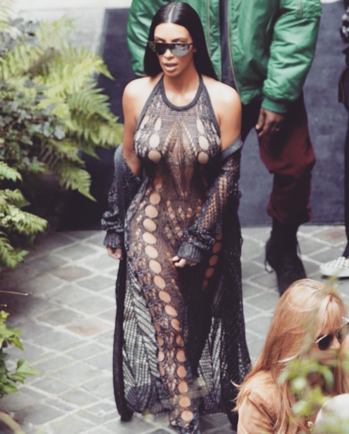 Kim K reveals her underwear in see-through leggings at NYFW (photos)