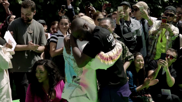 Virgil Abloh and Kanye West shared an emotional hug after his first LV  Menswear show 