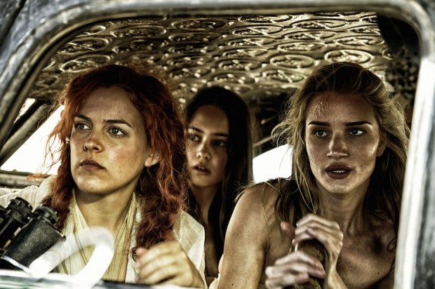 Riley Keough, Courtney Eaton, and Rosie Huntington-Whitely sport disheveled looks in'Mad Max.'