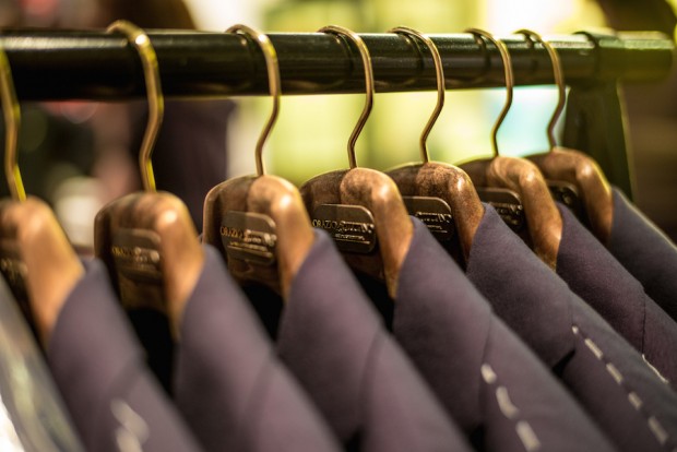A rack of jackets by Orazio Luciano.