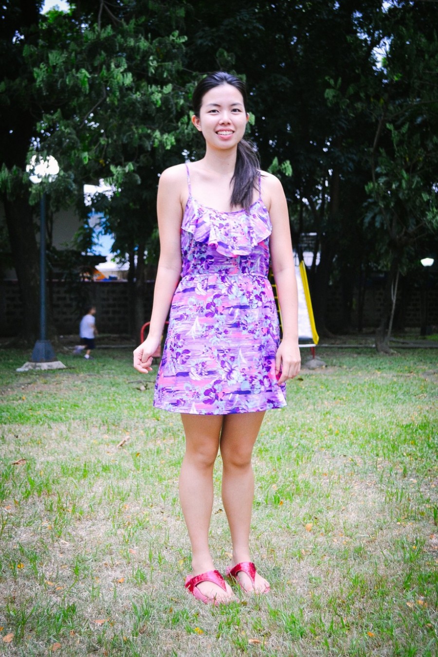 Unlike the rest of the pack, Nina Co threw on a flirty dress from Forever 21 with comfy Fitflops.