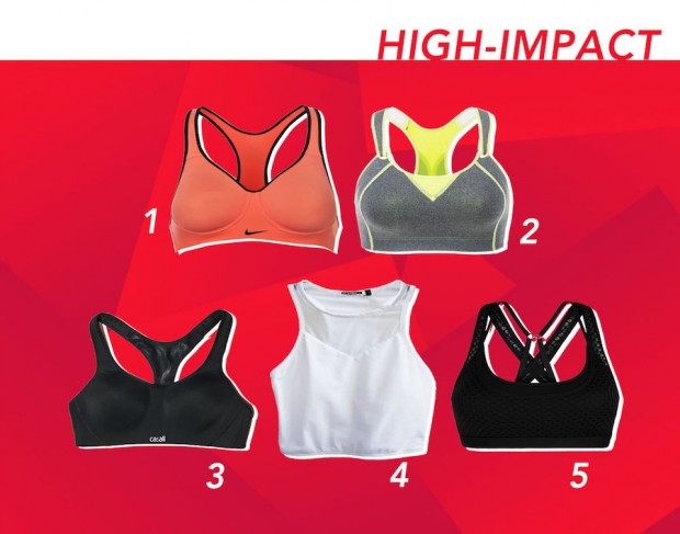 Nike Pro Rival Sports Bra (P3,395). For a complete list of locations, visit their website. 2: Blackbough The Player Sports Bra in Neon Lemon (P1,500). Available on their website. 3: Casall Sculpture Sports Bra (P3,450). Available at Aura Athletica. For a complete list of locations, visit their Facebook page. 4: Perfect Form Perform Sports Bra (P850). Available on their website. 5: Lorna Jane Smash It Sports Bra (P2,995). Available at Certified Calm. For a complete list of locations, visit their Facebook page.