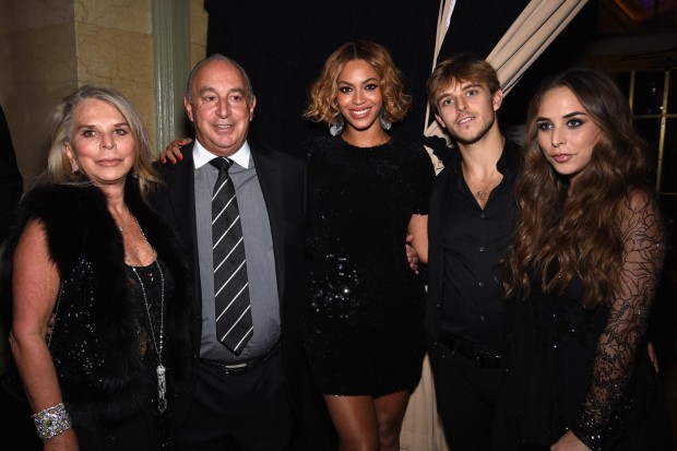 Beyoncé with Sir Philip Green and his family