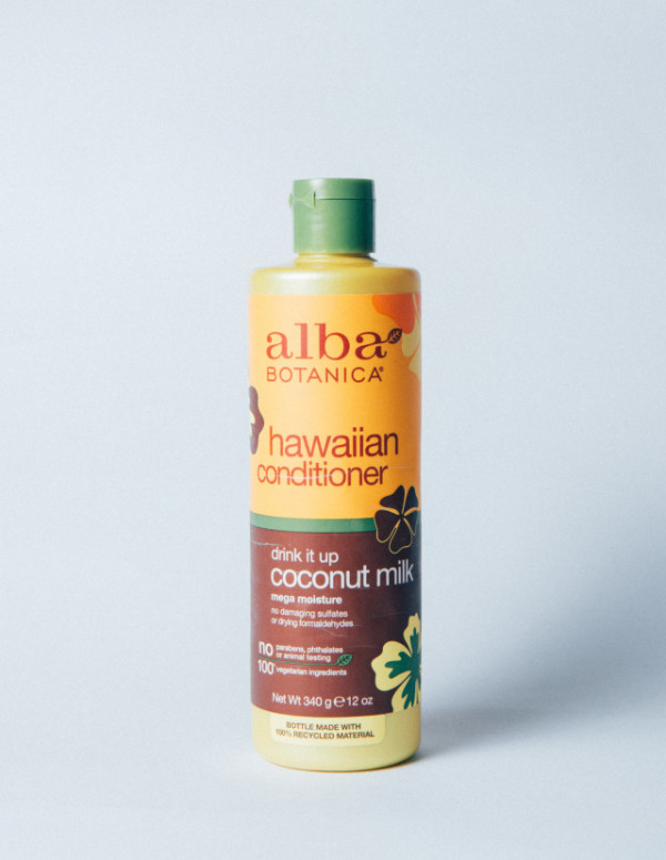 “Favorite! Been using this since March. It is the best conditioner I’ve tried so far, for my very dry, bleached hair.”—Alba Botanica Hawaiian Coconut Milk Conditioner from Healthy Options