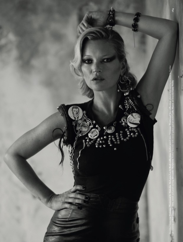 kate moss wearing a studded top