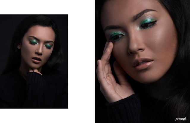 glitter eyeshadow makeup beauty model