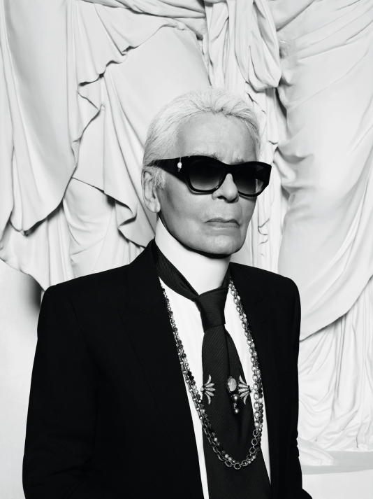 Karl Lagerfeld photographed by Hedi Slimane for the Vogue Paris December 2016/January 2017 issue.