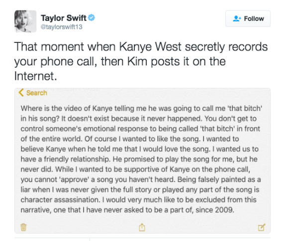 taylor swift response