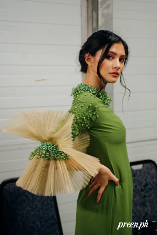 model green dress