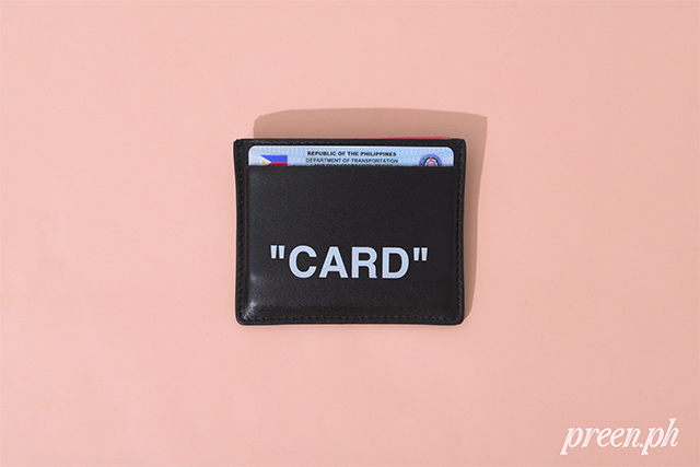 off white card holder