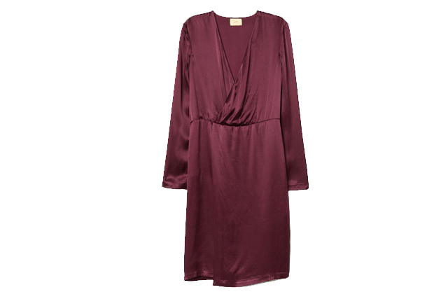 burgundy h&m dress