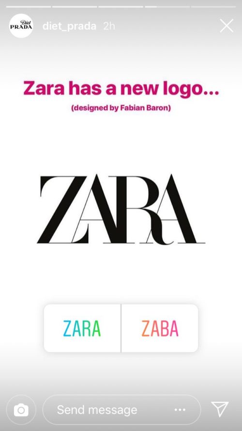 The brand new Zara logo by Baron & Baron