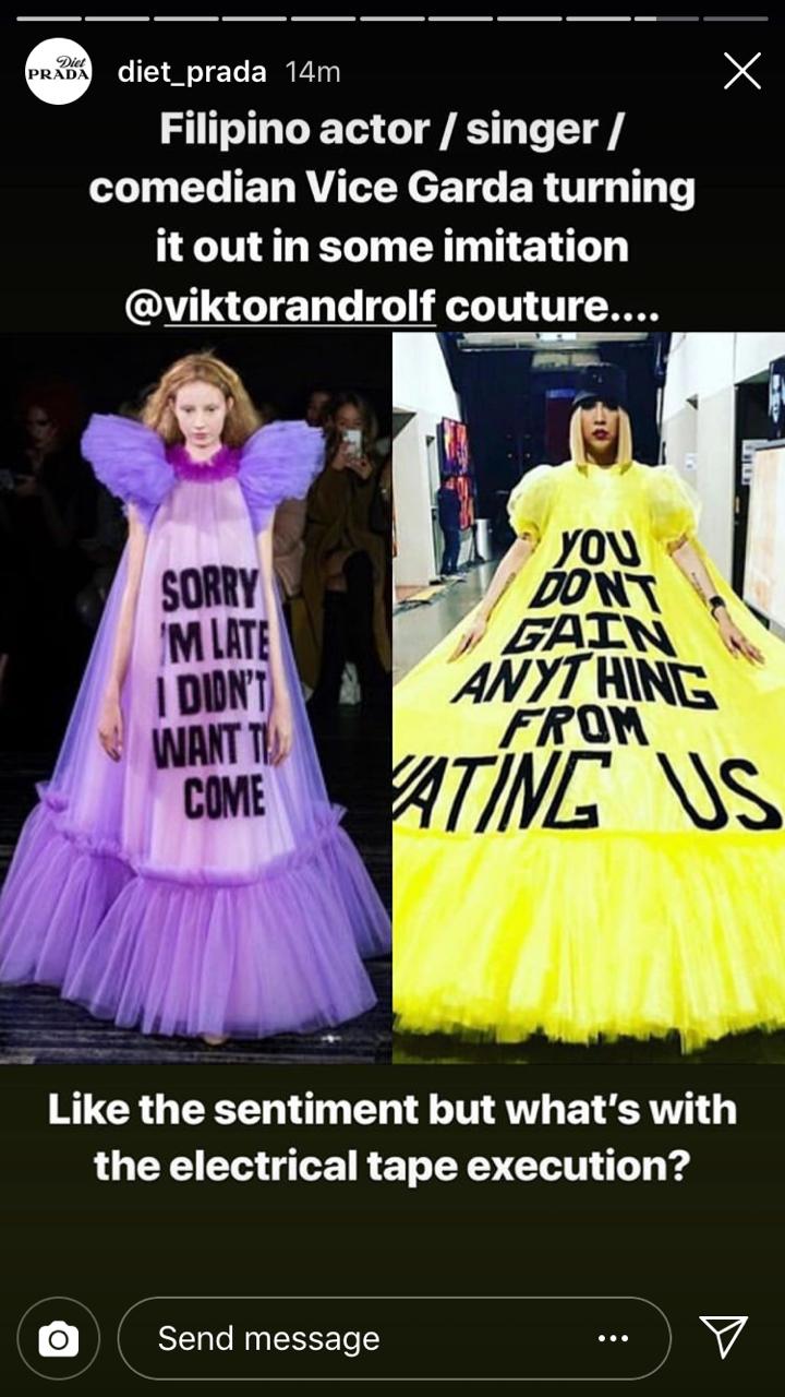 Vice Ganda accused by Diet Prada of imitating Viktor and Rolf