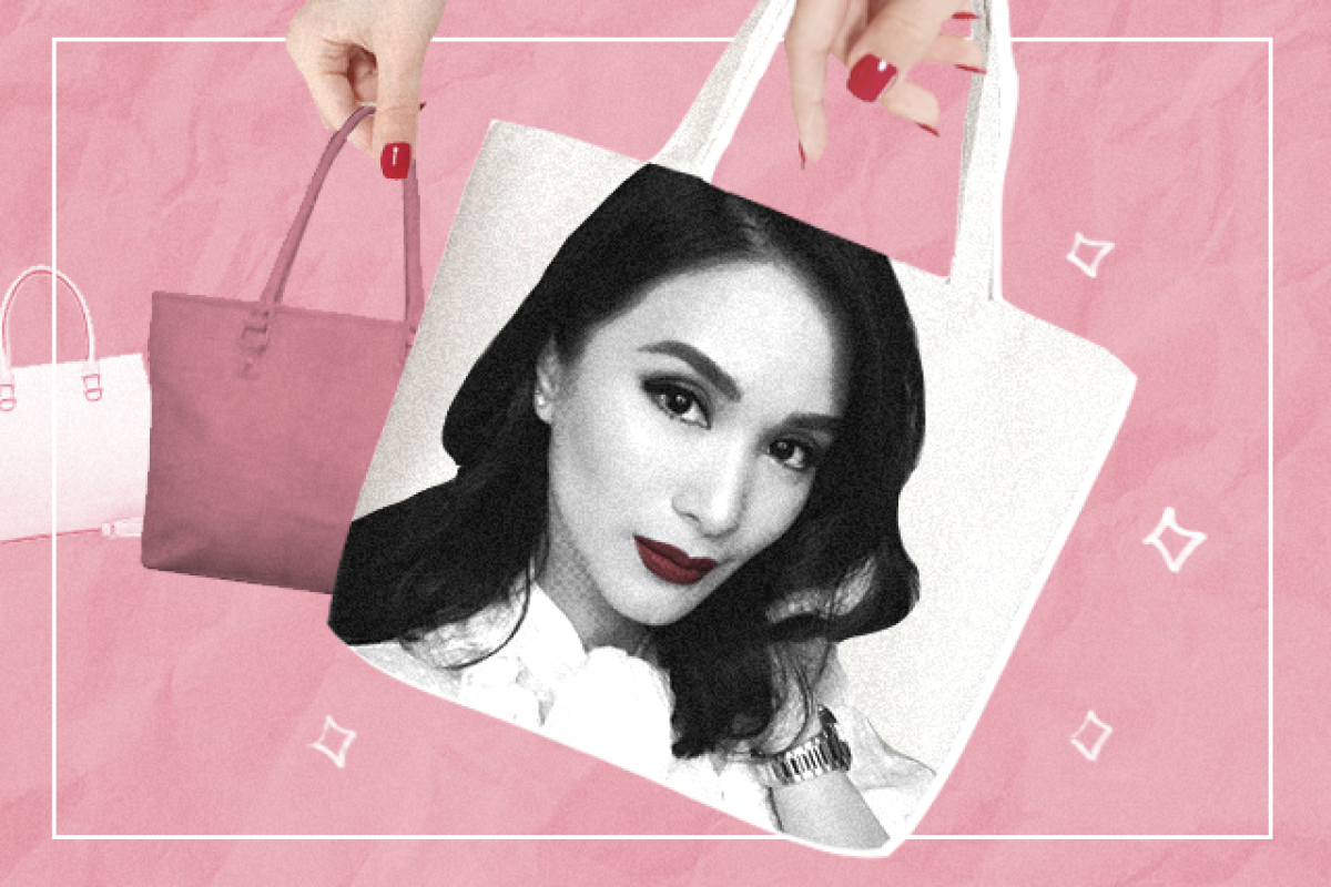 Heart Evangelista's sparkling pink bag is a fun fashion piece