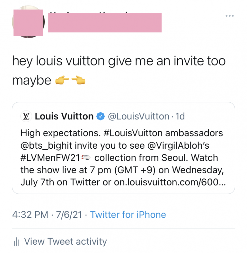 BTS Lyrics - [Louis Vuitton x BTS] BTS has been invited to watch the LV's  Men's Spring-Summer 2022 Fashion Show 🗓️June 24th, 2021 🕘9:30pm KST It  will be broadcasted on  🔗