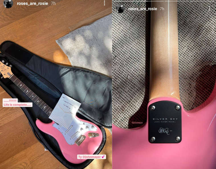 preen Rosé’s Instagram Stories guitar